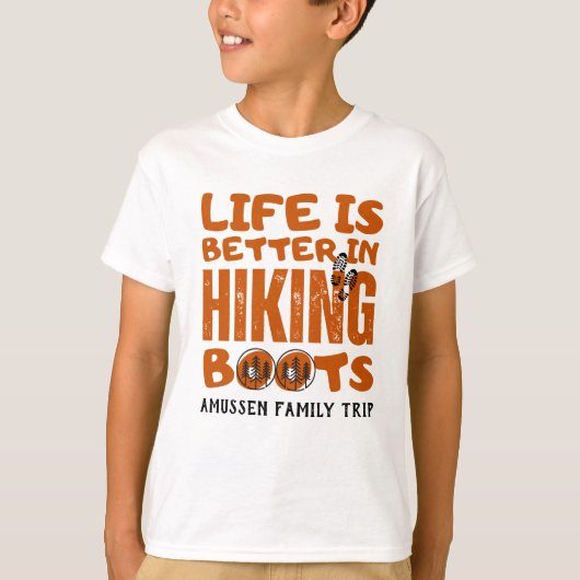 Het leven is beter in wandelschoenen t-shirt (Voorkant)