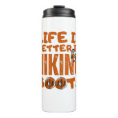Het leven is beter in wandelschoenen thermosbeker (Voorkant)