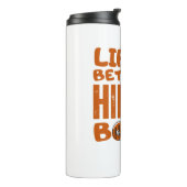 Het leven is beter in wandelschoenen thermosbeker (Gedraaid links)