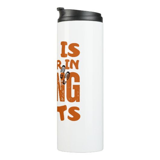 Het leven is beter in wandelschoenen thermosbeker (Geroteerd rechts)