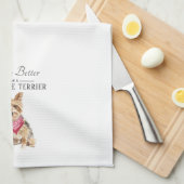 Het leven is beter in Yorkshire Terrier Theedoek (Quarter Fold)