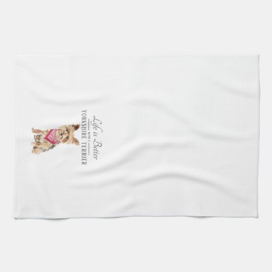 Het leven is beter in Yorkshire Terrier Theedoek (Horizontaal)