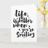 Het leven is beter - Inspirerend Wenskaart Kaart (Gele Bloem)