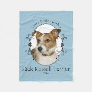 Het leven is beter Jack Russell Fleece Deken