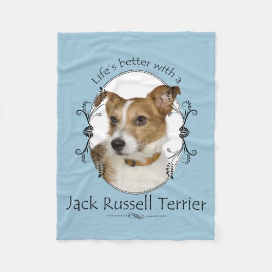 Het leven is beter Jack Russell Fleece Deken (Voorkant)