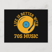 Het leven is beter met 70s muziekoplossingen briefkaart (Voorkant)
