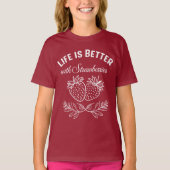 Het leven is beter met aardbeien t-shirt (Voorkant)