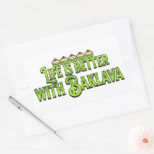Het leven is beter met Baklava Rechthoekige Sticker (Envelop)