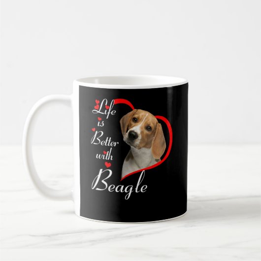 Het leven is beter met beagle koffiemok (Links)