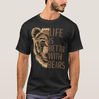 Het leven is beter met Beren Beer Apparel Grizzly T-shirt