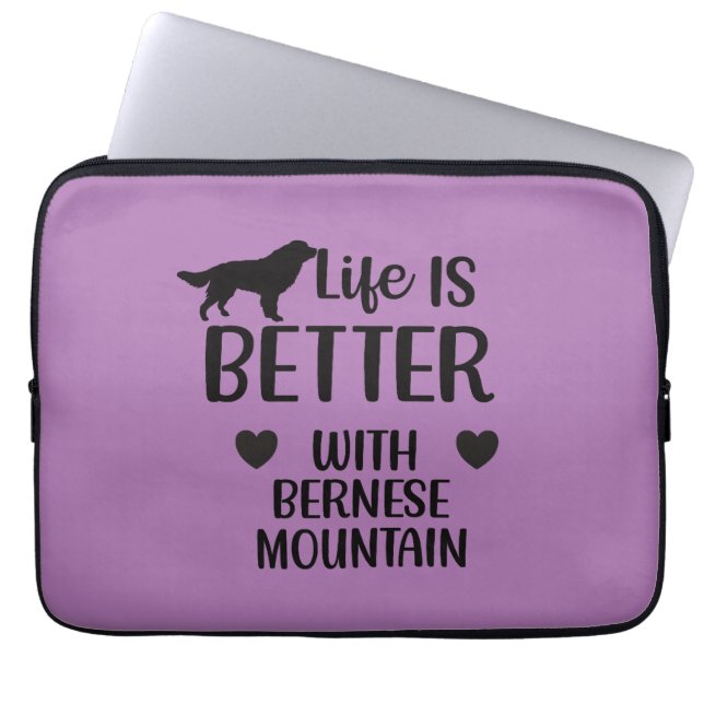 Het leven is beter met bernese Dog, Bernese Lover Laptop Sleeve (Voorkant)