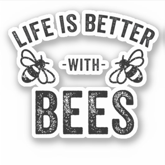 Het leven is beter met bijen koele honing bij dier sticker (Voorkant)