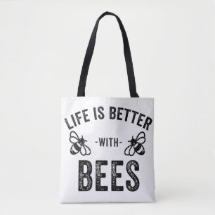 Het leven is beter met bijen koele honing bij dier tote bag
