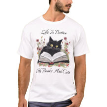 Het leven is beter met boeken en katten T-shirt