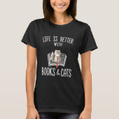 Het leven is beter met boeken Katten Perzische Kat T-shirt (Voorkant)