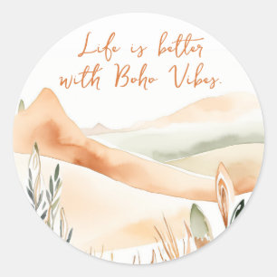 Het leven is beter met Boho Vibes - Boho Ronde Sticker