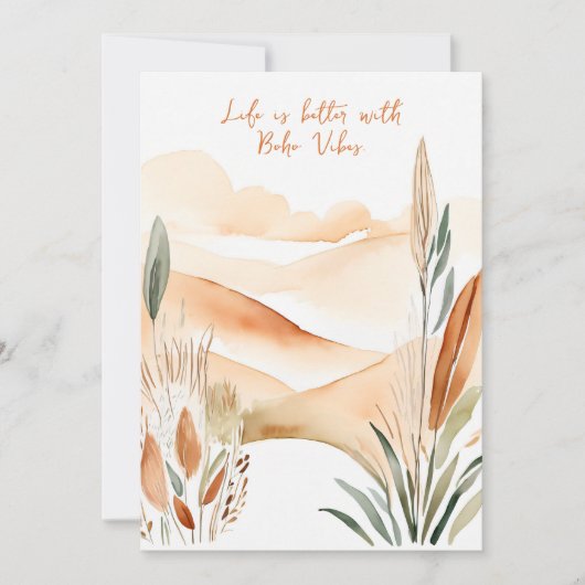 Het leven is beter met Boho Vibes - w / schrijfrui Feestdagenkaart (Voorkant)