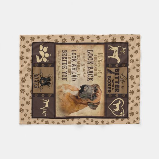 Het leven is beter met Boxer Fleece Blanket, Dog L (Voorkant (Horizontaal))