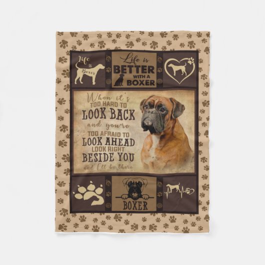 Het leven is beter met Boxer Fleece Blanket, Dog L (Voorkant)