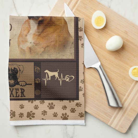 Het leven is beter met Boxer Fleece Blanket, Dog L Theedoek (Quarter Fold)