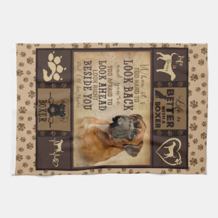 Het leven is beter met Boxer Fleece Blanket, Dog L Theedoek