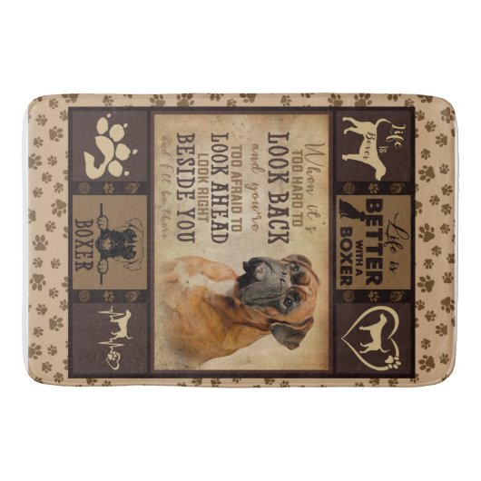 Het leven is beter met Boxer fleece deken, hondenl Badmat (Voorkant)