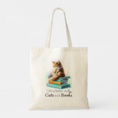 Het leven is beter met Cats and Books Canvas tas (Achterkant)