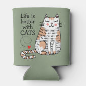 Het leven is beter met Cats Doodle Blikjeskoeler (Achterkant)