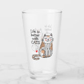 Het leven is beter met Cats Doodle Glas (Achterkant)