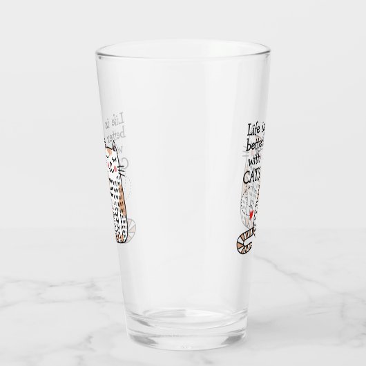 Het leven is beter met Cats Doodle Glas (Rechts)