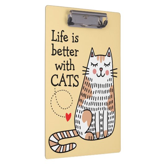 Het leven is beter met Cats Doodle Klembord (Rechts)