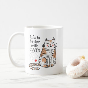 Het leven is beter met Cats Doodle Koffiemok