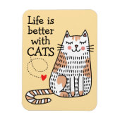 Het leven is beter met Cats Doodle Magneet (Verticaal)