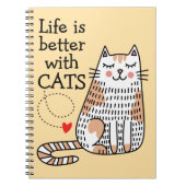 Het leven is beter met Cats Doodle Notitieboek (Voorkant)