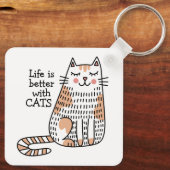 Het leven is beter met Cats Doodle Sleutelhanger (Achterkant)