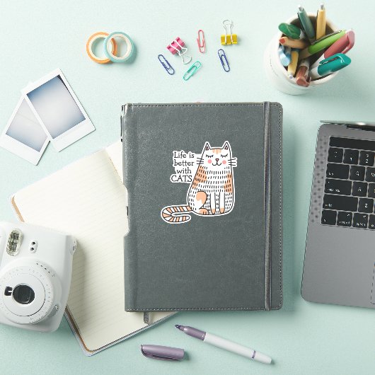Het leven is beter met Cats Doodle Sticker (iPad Cover)
