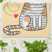 Het leven is beter met Cats Doodle Theedoek (Gevouwen)