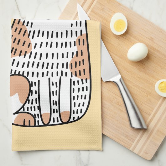 Het leven is beter met Cats Doodle Theedoek (Quarter Fold)