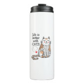 Het leven is beter met Cats Doodle Thermosbeker (Voorkant)