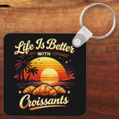 Het Leven Is Beter Met Croissants Sleutelhanger (Achterkant)