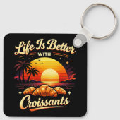 Het Leven Is Beter Met Croissants Sleutelhanger (Achterkant)