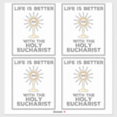 Het leven is beter met de Heilige Eucharistie Sticker (Vel)