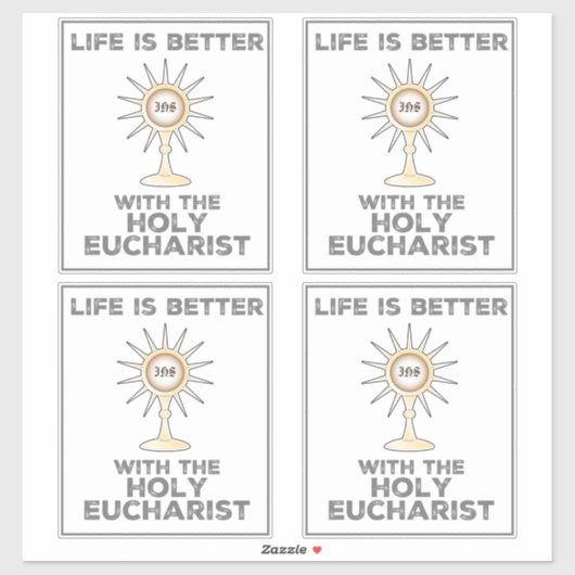 Het leven is beter met de Heilige Eucharistie Sticker (Vel)