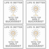 Het leven is beter met de Heilige Eucharistie Sticker (Voorkant)