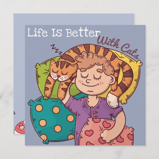 Het leven is beter met de Kaart van de Kattenvakan (Voorkant / Achterkant)