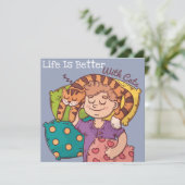 Het leven is beter met de Kaart van de Kattenvakan (Staand voorkant)