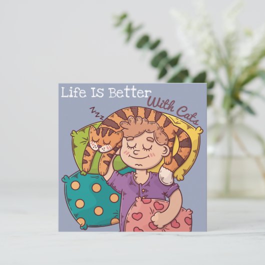 Het leven is beter met de Kaart van de Kattenvakan (Staand voorkant)