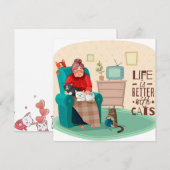Het leven is beter met de Kaart van de Kattenvakan (Voorkant / Achterkant)