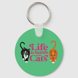 Het leven is beter met de Kats Key Ring Sleutelhanger