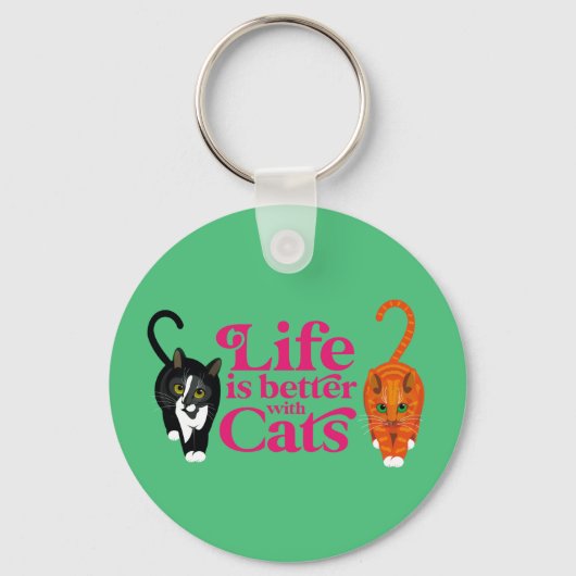 Het leven is beter met de Kats Key Ring Sleutelhanger (Voorkant)